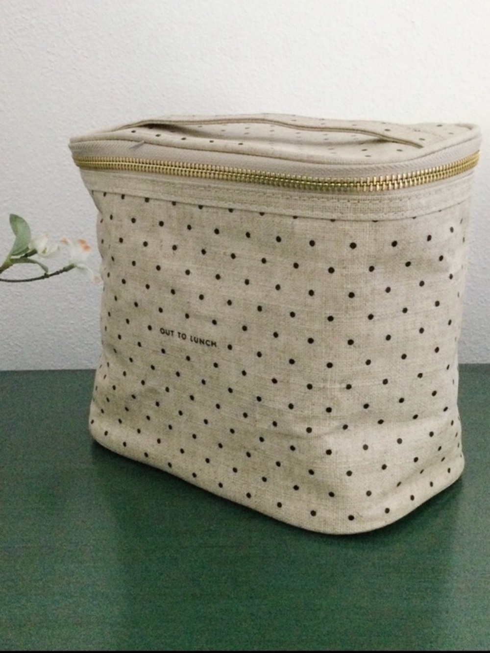 🎉HP🎉 Kate Spade Coated‑Linen “Out to Lunch” Polka Dot Insulated Lunch Bag – NWOT - Picture 6 of 12